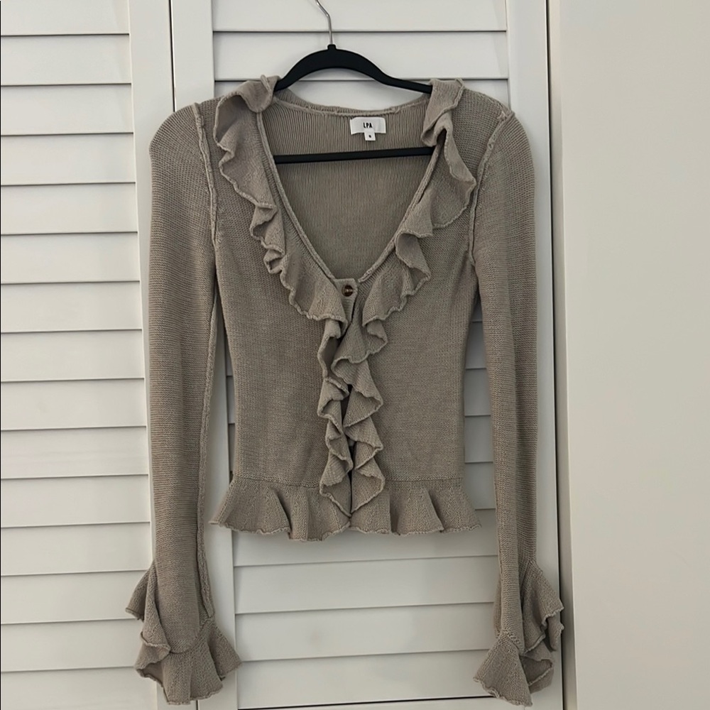 LPA Women's Ruffled Tan Top